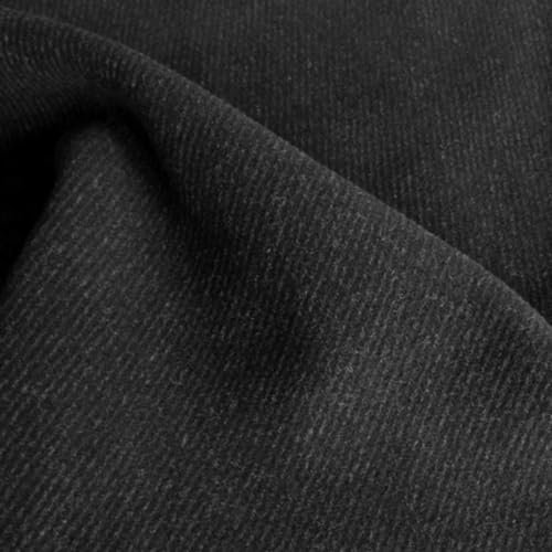 TOLKO 1m warmer Winter Mantelstoff Flauschig weiche Wolle mit Struktur | 1,5mm dick | Wollstoff für Mantel Jacke Decke Zugluft Vorhang Poncho | winterfester Wollstoff Meterware zum Nähen (Anthrazit)