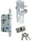 BKS Zimmertür/Wohnungstür/Badezimmer Komplett Set, inclusive Aluminium Schild Beschlag (PZ Profilzylinder/Knauf, DIN RECHTS, Renovierungsschild 240mm x 47mm)