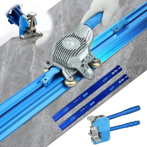 Generic Machine de découpe de piste de dalle de roche de haute précision (espacement des roues de coupe 11 mm) avec guide et pince à carrelage – Ventouses intégrées pour un contrôle ultime