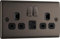 BG Electrical Double Switched Power Wall Plug Socket with USB A and USB C Charging Ports, Nexus Metal, Black Nickel, 13A, 12W, NBN22UAC12B