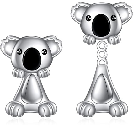 Vadmans Süße Tiere Ohrringe Sterling Silber Einstellbare Koala/Katze/Faultier/Axolotl Ohrstecker Ohrringe Tierschmuck Geburtstagsgeschenke für Frauen Mädchen