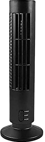 Tower Fan, Bladeless Fan Oscillating Tower Fan Stand Fan for Bedrooms, Living Rooms, Kitchen, 2 Speed, 13 Inch (Black) Portable Fan