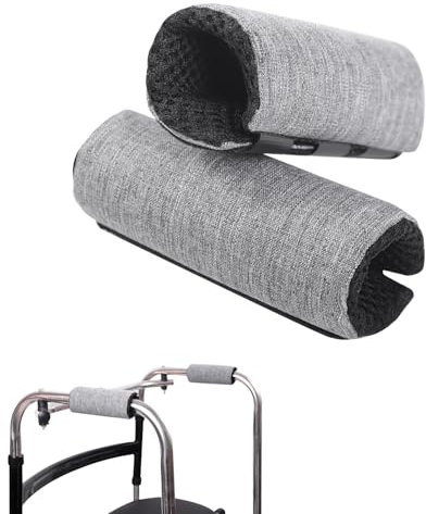 HEINALOUS Walker Handgriff-Abdeckung, 2 Stück, Griffpolster, Grau (Grau)