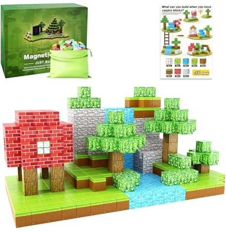 48 pcs Magnetic Blocks - Magnetics Building Blocks - Stacking Construction Toys Magnetics Tiles Stacking Build and Explore the Digital World with Magnetic Toys for Kids