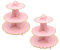 FORYNXHWIN 2 alzate per torte in cartone a 3 ripiani, per torte pomeridiane e tè, per compleanni, matrimoni, festa della mamma, baby shower (rosa)