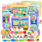 Polegas 60 PCS Color Dough Tools Set Age 3+, Dough Accessories with Tools and Molds, Ice Cream Maker Machine, Vending house, Burger Stamping Machine, Dough Burger Set for Kids +
