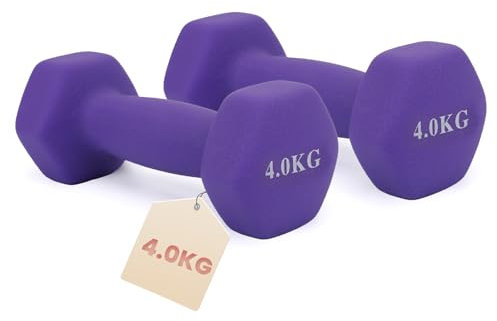 HCT STYLE Kurzhanteln 2x4 kg – 2er Set Gusseisen Vinyl Hanteln für Krafttraining, Muskelaufbau und Fitness