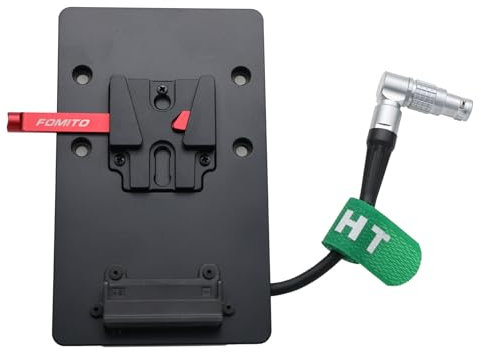 HangTon Akkuplatte V-Mount Power für Ronin 4D, rechtwinklig drehbar einstellbar 6 Pin Buchse 8cm