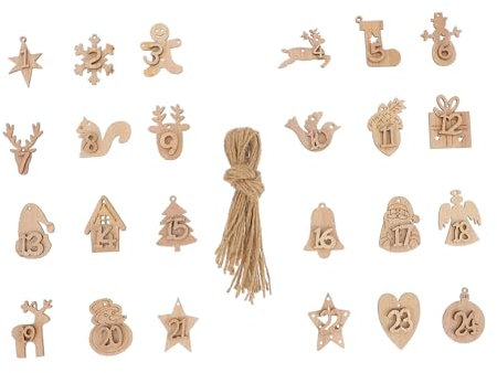 DIYEAH Holz Weihnachtsnummernanhänger Kreatives Design Für Weihnachten Geschenk Mit Feiner Verarbeitung Als Baum Anhänger Oder Geschenkanhänger