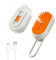 Cat Steam Brush, Self Cleaning 3 in 1 Dog Massage Steamy Grooming Cleaner with Foldable Handle, Multifunctional Rechargeable Cat Grooming Brush for Pet Spray Hair Shedding Removal Comb (Orange)