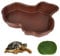 Trendecor Bac de bain pour reptiles, tortues, avec pierre de mousse simulée, grand reptile, antidérapant, pour tortues, dragons barbus, lézards et gecko