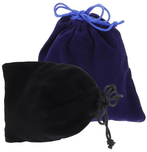 CHICAMPERA 2 Stück Zauberwürfel-schutztasche Kleine Zugbeutel Wiederverwendbare Beutel Mit Kordelzug Flanell Black