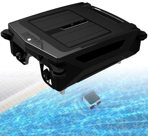 ExoticaBlend Robot Nettoyeur de Piscine avec Panneau Solaire, Conception Automatique, Robot Nettoyeur de Piscine, Skimmer Automatique (Skimmer avec Panneau Solaire)