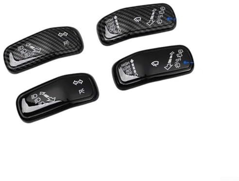 Auto-Lenkradschalter-Abdeckung, Scheinwerfer-Steuerung, Verkleidung für Golf 7, 7,5, 8, für MK7, Karbonfaser-Design, Schwarz (Kohlefaser)