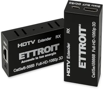 IXTRIMA Extender HDMI, Kit TX-RX su Cavo LAN RJ45, Full HD 1080P 3D, Portata 60 Metri