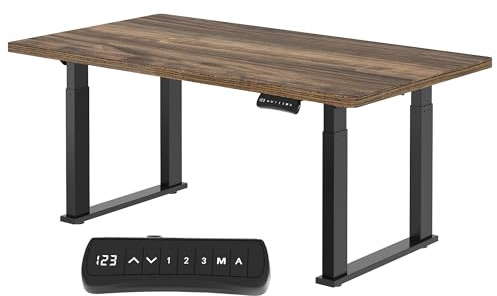 FLEXISPOT Höhenverstellbarer Schreibtisch 180 x 80 cm, Doppelmotor, 3 Memory-Positionen und Sitzerinnerung – perfekt fürs Büro und gemütliche Zusammenkünfte, Schwarz+Braun