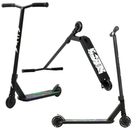 ACTA Monopattini Freestyle – Modello KSP – Neochrom/Gold – Adulti e bambini dagli 8 anni in su – Acrobazie nello skatepark e su strada
