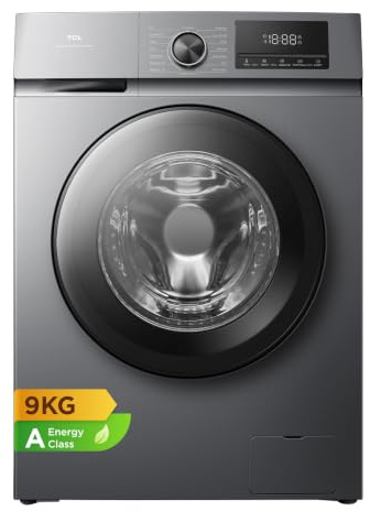 TCL 9kg, A-10% Class Energy Efficient, Front Load Washing Machine with 1400rpm Fast Spin, Smart LED Display, Multi-Program Steam Care, Safety Features- FF0924SA1UK