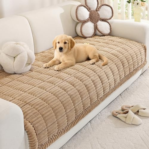 Royhom Sofa Überzug für Haustiere, Anti-Rutsch, Khaki, 90x120cm | Dicke Sofabezug 2 3 4 Sitzer, Couch Überzug, Sofaschoner für Wohnzimmer