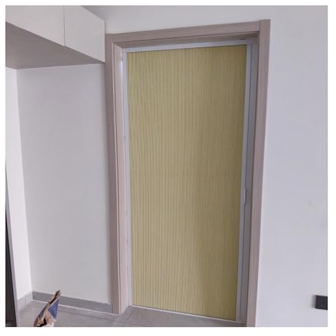 Vyrata Puerta Plegable Puerta Plegable retráctil, Puerta Interior Tipo acordeón con Tela Celular y Marco de Aluminio, Puerta corrediza Plegable de Metal(54x80in(137.2x203.2cm))