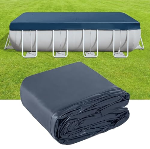Telo di copertura per piscina in PVC resistente, con fori di drenaggio, per piscine rettangolari interrate o fuori terra, 400 x 200 x 100 cm, colore: nero, 1 pezzo