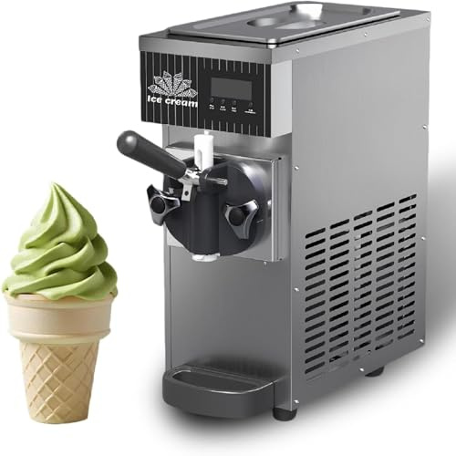 GYKOZY Soft serve ice cream machine - high output 4-5 kg/hour, with pre-cooling function and LCD control panel, suitable for home and commercial use. Stainlesssteel