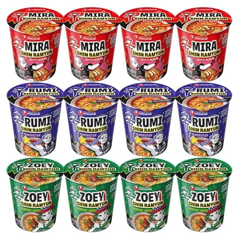Korean Instant Ramen Cup Noodles 68g (12 Cups) Assorted Flavours Quick Meal HALAL