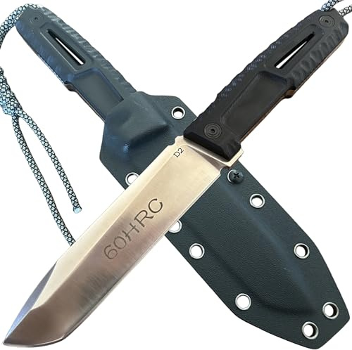 27cm【Manico in G10 - Fodero in Kydex】acciaio D2 Coltello da campeggio