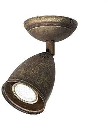 Licht-Erlebnisse Deckenspot Messing in Bronze Antik matt Wohnzimmer Flur H:17 cm E27 max. 40W beweglich Rustikale Deckenleuchte Esszimmer STOCCOLMA
