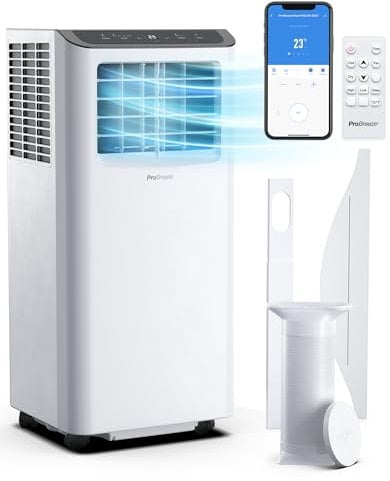 Pro Breeze 4-in-1 Portable Air Conditioner 9000 BTU – Smart Home WiFi Compatible - 24 Hour Timer & Window Venting Kit Included. Powerful Air Conditioning Unit with Class A Energy Efficiency Rating