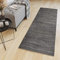 TAPISO Sari Teppich Läufer Flur Schwarz Meterware Kurzflor Küche Wohnzimmer Schlafzimmer Küchenläufer Korridor Brücke nach Maß ÖKOTEX 60 x 180 cm