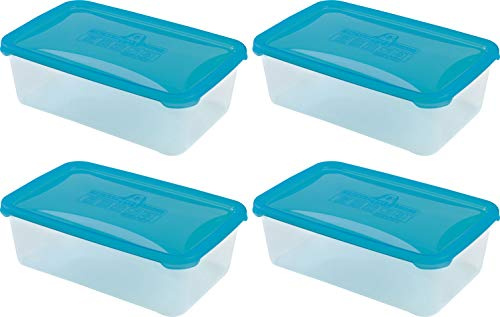 4X Rectangular Plastic Microwave Grade Air Tight Food Storage Container BPA Free 4L