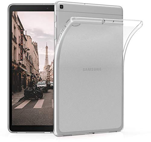 kwmobile Carcasa Compatible con Samsung Galaxy Tab A 10.1 (2019) Funda - Ultrafina y Flexible de plástico TPU - Puertos y Botones accesibles - Transparente Mate
