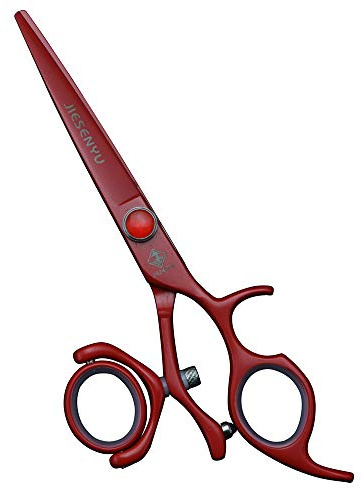 Jieesenyu Haarschere / Effilierschere / Effilierschere, 440 C, Stahl, Rot