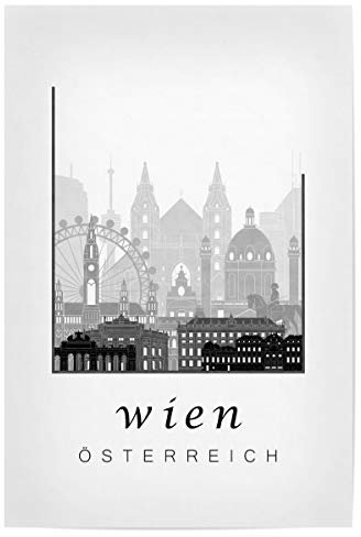 artboxONE Poster 30x20 cm Städte Vienna Skyline Black & White - Bild Vienna Austria City
