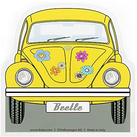 BRISA VW Collection Raschia Ghiaccio Volkswagen in policarbonato, Accessorio Invernale per Auto con Design Maggiolino Beetle (Fronte/Giallo)