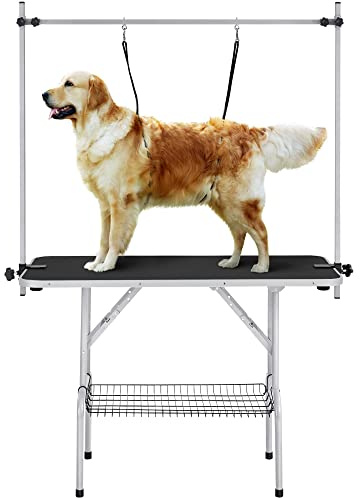 Yaheetech 46'' Dog Grooming Table for Large Medium Dogs at Home, Black