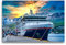 Premium Textil-Leinwand 75 x 50 cm Quer-Format Die HANSEATIC nature am Kai von Ushuaia am südlichen Ende von Südamerika., Leinwanddruck von Hans-Gerhard Pfaff