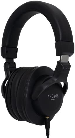 PHONON SMB-03 Subtonic Studio Monitor Basic Headphones, Black, para Uso Profesional en Estudio, Músicos.