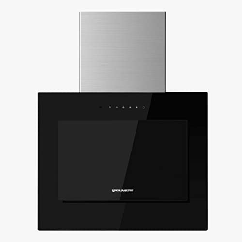 EAS ELECTRIC SMART TECHNOLOGY | EMRH608VRT-N | Campana extractora | Campana de pared | Inclinada | Anchura de 60 cm | Cristal Negro | Táctil | 4 niveles | capacidad de 800 m3/h