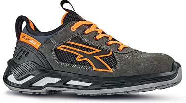 U-Power - Baskets de sécurité basses avec renfort anti-shock RYDER - Usage général - ESD S1P SRC 38 Gris / Orange