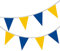 Happium Wimpelkette, 10 m, einfarbig, Wimpelkette, Party-Dekoration, Girlande (blau, gelb)
