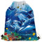 HELLHERO Turnbeutel mit Kordelzug, Rucksack für Kinder, Damen, Herren, Reisen, Sport, Delfin, One size