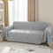 LHGOGO Waffel Sofa Überwurfdecke 180x230cm Große 2 Sitzer Sofaüberwurf Vielseitige Wohndecke als Sofadecke, Couch Überwürf, Sofa Überzug und Tagesdecke mit Deko Quasten - Hellgrau