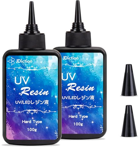 JDiction UV-Harz, 2 Stück Upgrade-UV-Epoxidharz, kristallklar, harter Klebstoff, Solar-Kur, Sonnenlicht aktiviertes Harz für handgemachten Schmuck, DIY Handwerk Dekoration, Gießen und Beschichtung