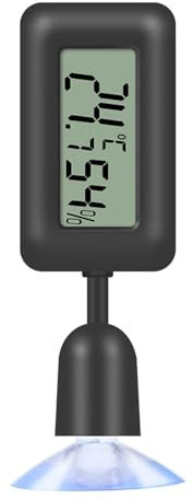 Termometro Digitale Rettile,Misuratore di Umidità Display LCD con Ventosa per Tartaruga Serpente Lucertola Pianta