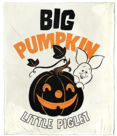 Northwest Winnie Puuh Silk Touch Überwurfdecke, 127 x 152,4 cm, großer Kürbis, kleines Ferkel