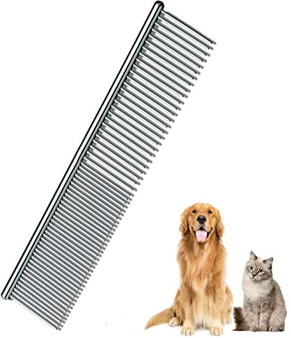 Stainless Steel Pet Comb,Pet Comb for Large Medium Small Dogs Cats Fur Detangling Tool for Pets