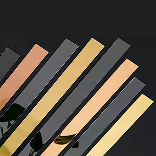 5M Metallisch Spiegelartig Zierleisten Selbstklebend Bordüre Tapete Flexible Zierleisten Sparpaket, Ultra Dünn Kronenformen, Deckenleiste, Schälen und Aufkleben ( Color : Black Brushed , Size : Width