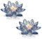 Kolnlala Lot de 2 photophores en forme de fleur de lotus en cristal - Décoration pour Noël, maison, fête de mariage - Bleu
